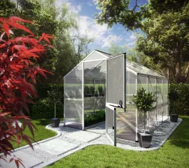 KGT Callas IV, växthus i aluminium med polykarbonat och takfönster