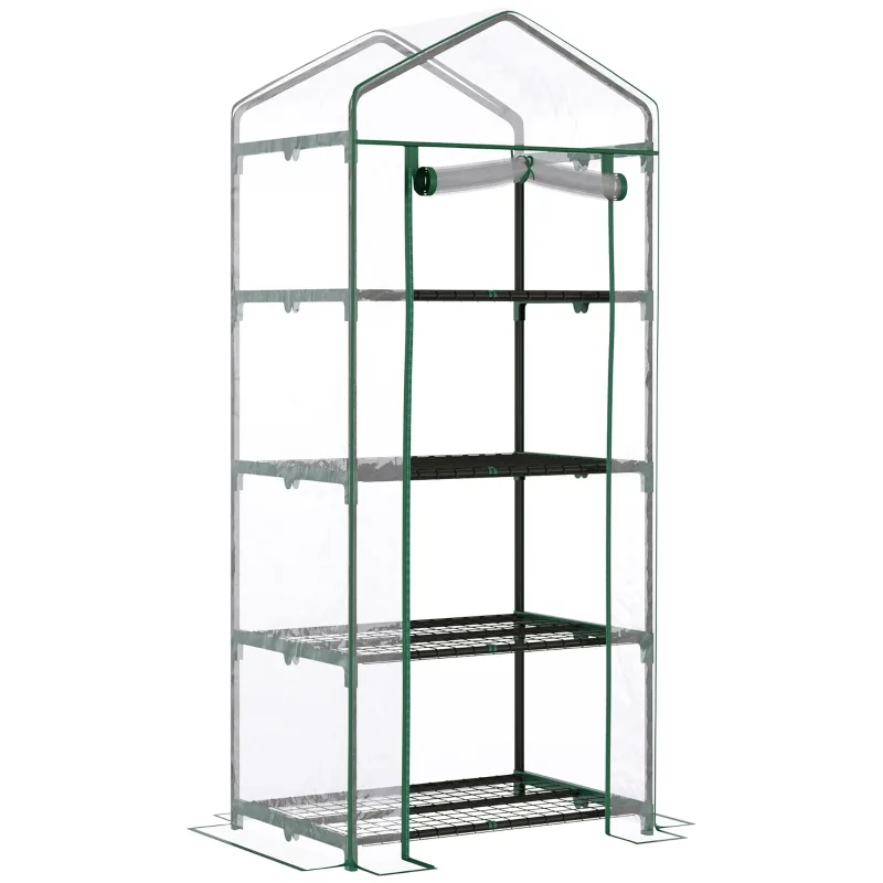 Transparent hyllväxthus 70 × 50 × 160 cm